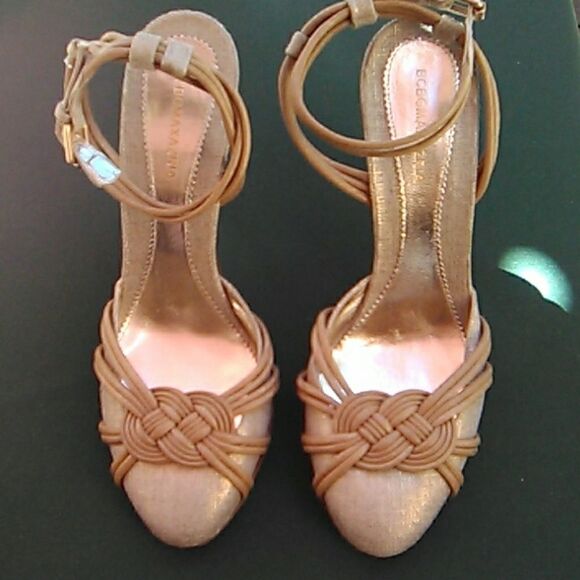 BCBGMax Azria Gold Heels - Picture 1 of 7